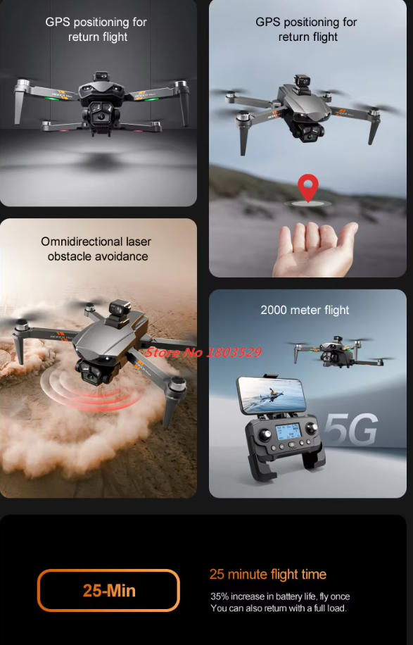 Drone Camera Professional - GPS Bürstenlose Drohne 8K HD Kamera